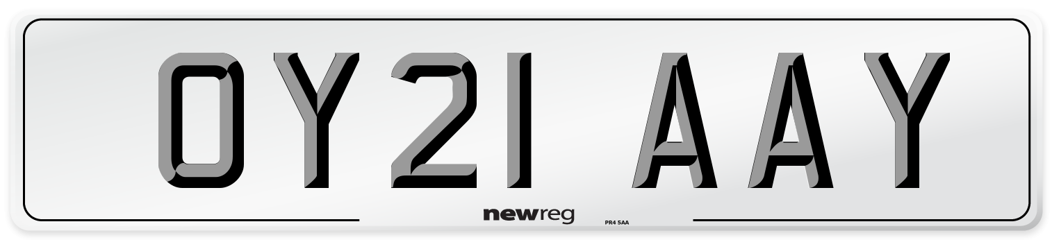 OY21 AAY Number Plate from New Reg